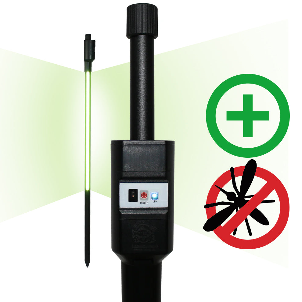 LumiCatch Support BuzzOff - Extra Anti muggen Lamp – Muggenwerende Buitenlamp met Groen Licht
